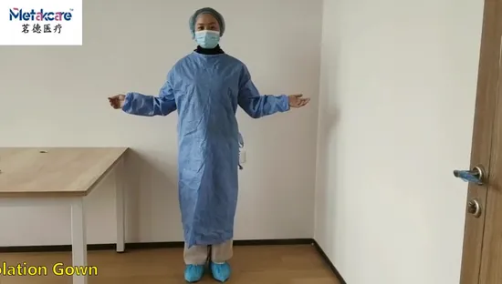 의사 치과 환자/엄지 고리 수술/보호/시험/방문자/SMS/CPE/PP/멸균 스크럽 일회용 부직포 의료/병원/외과 의사/수술/격리 가운